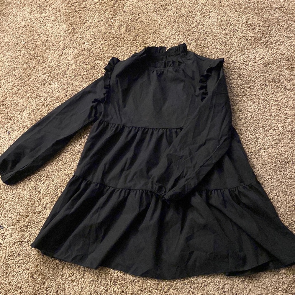 SHEIN black ruffle dress. Size M/L.
